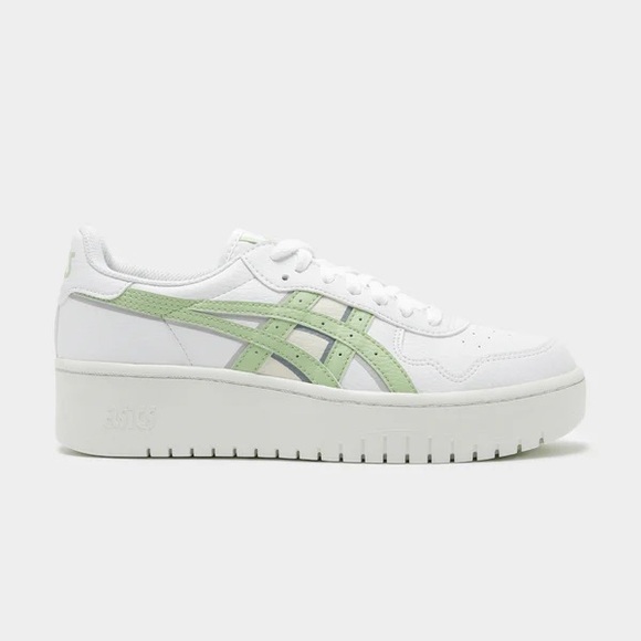 Asics Shoes - ASICS Women's White and Light Green Platform Sneakers